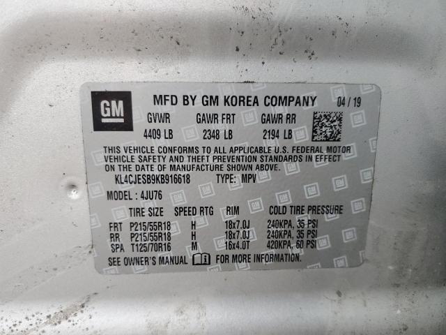 Photo 10 from auction – 2019 BUICK ENCORE PRE with VIN KL4CJESB9KB916618