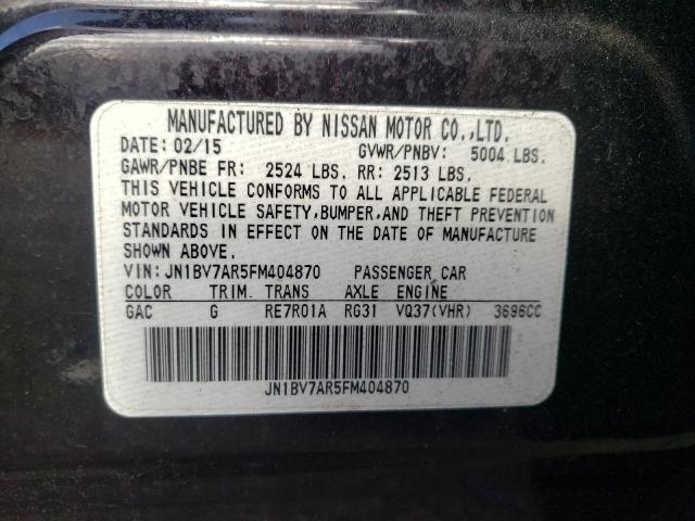 Photo 10 from auction – 2015 INFINITI Q50 BASE with VIN JN1BV7AR5FM404870