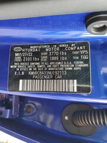 Photo 10 from auction – 2022 HYUNDAI VENUE SEL with VIN KMHRC8A33NU192113