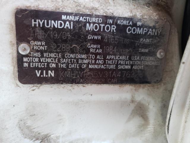 Photo 10 from auction – 2001 HYUNDAI SONATA GLS with VIN KMHWF35V31A476328