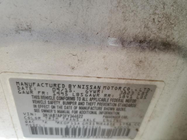 Photo 10 from auction – 2015 NISSAN SENTRA S with VIN 3N1AB7AP3FY344622