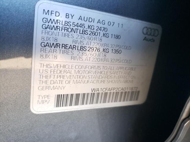 Photo 10 from auction – 2012 AUDI Q5 PREMIUM with VIN WA1CFAFP2CA011872