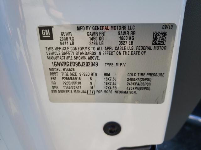 Photo 10 from auction – 2011 CHEVROLET TRAVERSE L with VIN 1GNKRGED9BJ202049