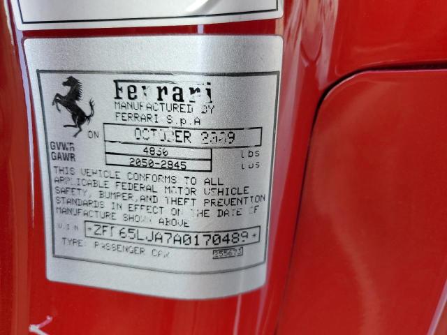 Photo 10 from auction – 2010 FERRARI CALIFORNIA with VIN ZFF65LJA7A0170489