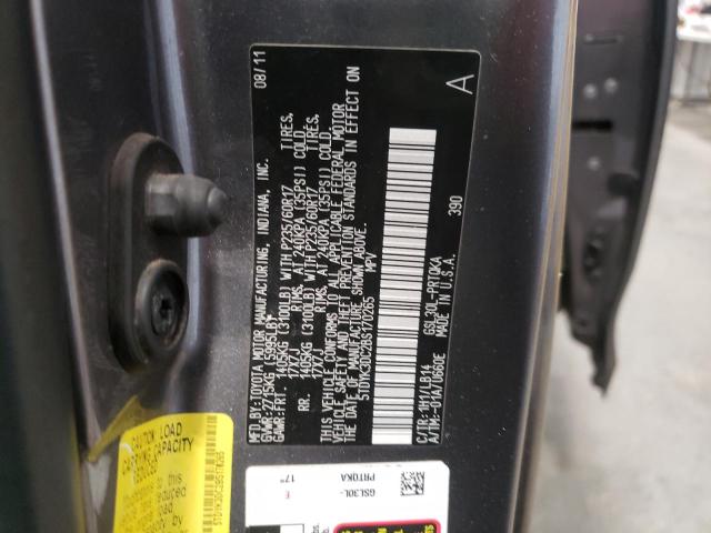 Photo 10 from auction – 2011 TOYOTA SIENNA XLE with VIN 5TDYK3DC2BS170265