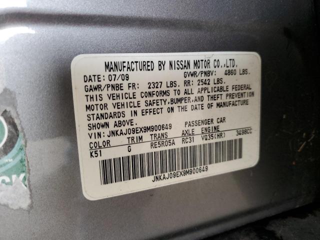 Photo 10 from auction – 2009 INFINITI EX35 BASE with VIN JNKAJ09EX9M900649
