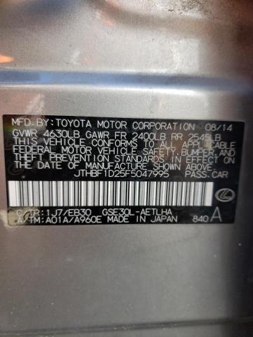 Photo 10 from auction – 2015 LEXUS IS 250 with VIN JTHBF1D25F5047995