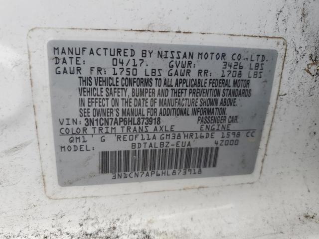 Photo 10 from auction – 2017 NISSAN VERSA S with VIN 3N1CN7AP6HL873918