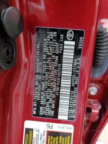 Photo 10 from auction – 2015 TOYOTA CAMRY LE with VIN 4T1BF1FKXFU925310