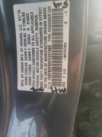 Photo 10 from auction – 2015 HONDA CIVIC EX with VIN 19XFB2F8XFE231565