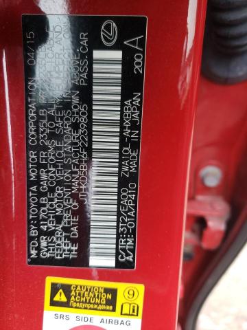 Photo 10 from auction – 2015 LEXUS CT 200 with VIN JTHKD5BH6F2239805