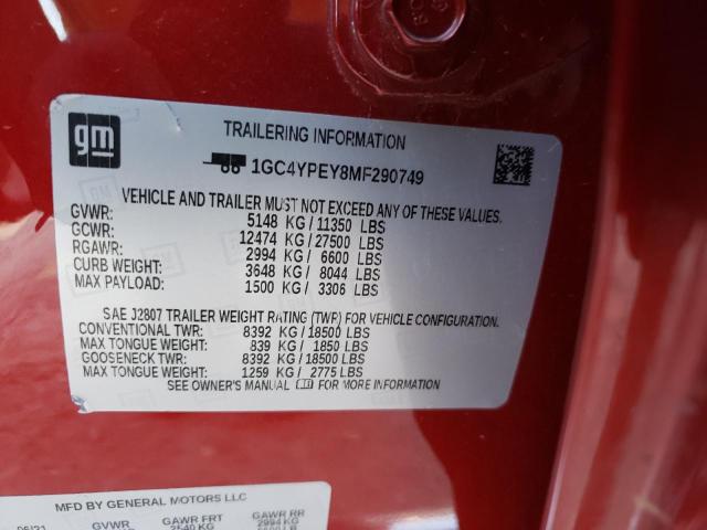 Photo 10 from auction – 2021 CHEVROLET SILVERADO with VIN 1GC4YPEY8MF290749