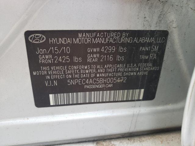 Photo 10 from auction – 2011 HYUNDAI SONATA SE with VIN 5NPEC4AC5BH005472