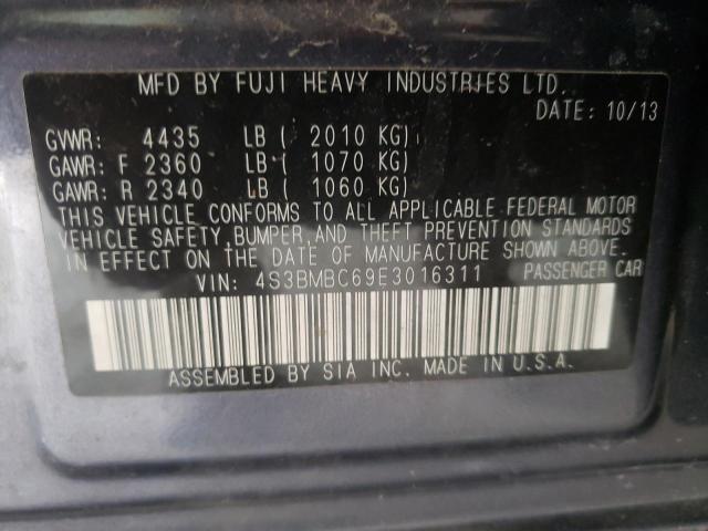 Photo 10 from auction – 2014 SUBARU LEGACY 2.5 with VIN 4S3BMBC69E3016311