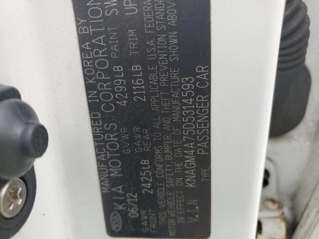 Photo 10 from auction – 2013 KIA OPTIMA LX with VIN KNAGM4A75D5314593