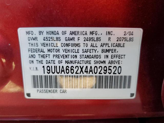 Photo 10 from auction – 2004 ACURA TL with VIN 19UUA662X4A029520