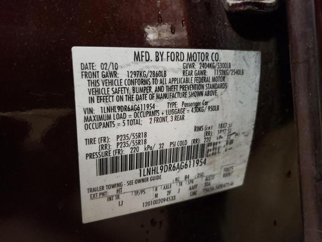 Photo 10 from auction – 2010 LINCOLN MKS with VIN 1LNHL9DR6AG611954