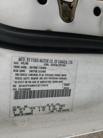 Photo 10 from auction – 2001 FORD CROWN VICT with VIN 2FAFP74W41X115416