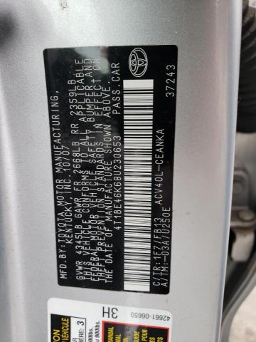 Photo 10 from auction – 2008 TOYOTA CAMRY CE with VIN 4T1BE46K68U230653
