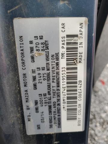 Photo 10 from auction – 2014 MAZDA 3 SPORT with VIN JM1BM1U74E1195533