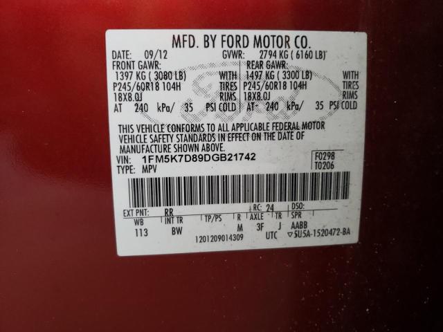 Photo 10 from auction – 2013 FORD EXPLORER X with VIN 1FM5K7D89DGB21742