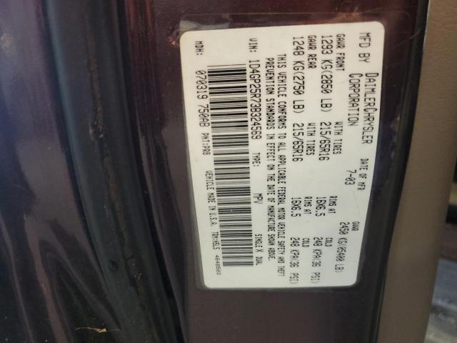 Photo 10 from auction – 2003 DODGE CARAVAN SE with VIN 1D4GP25R73B324569