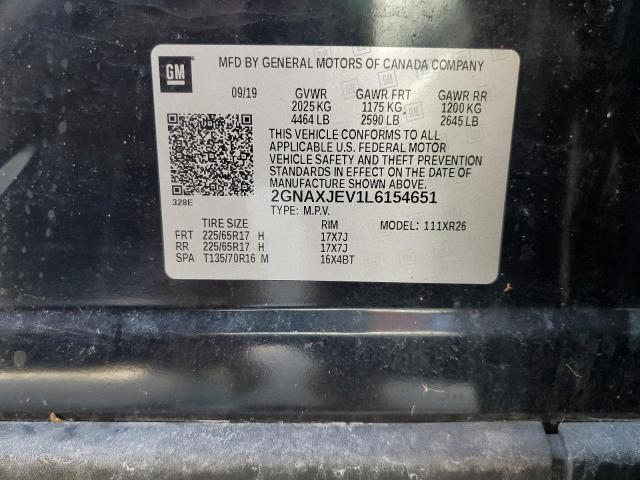 Photo 10 from auction – 2020 CHEVROLET EQUINOX LT with VIN 2GNAXJEV1L6154651