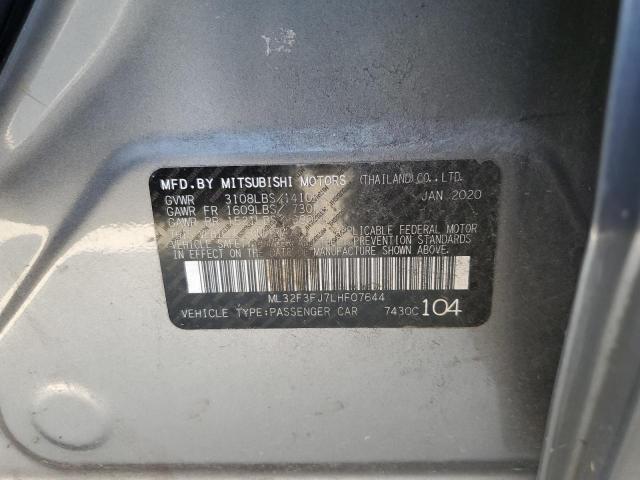 Photo 10 from auction – 2020 MITSUBISHI MIRAGE with VIN ML32F3FJ7LHF07644
