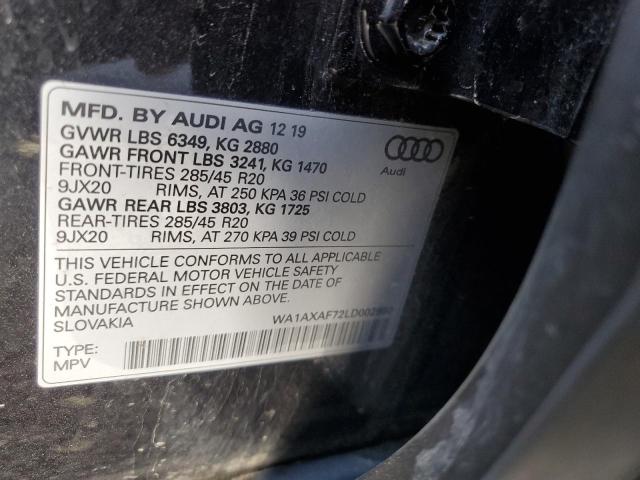 Photo 10 from auction – 2020 AUDI Q7 PREMIUM with VIN WA1AXAF72LD002950
