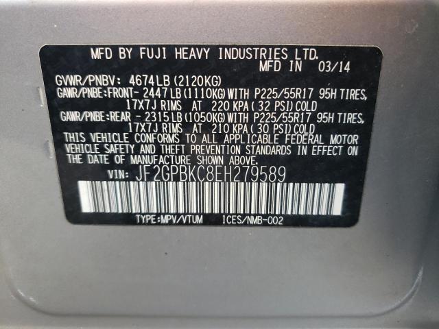 Photo 10 from auction – 2014 SUBARU XV CROSSTR with VIN JF2GPBKC8EH279589