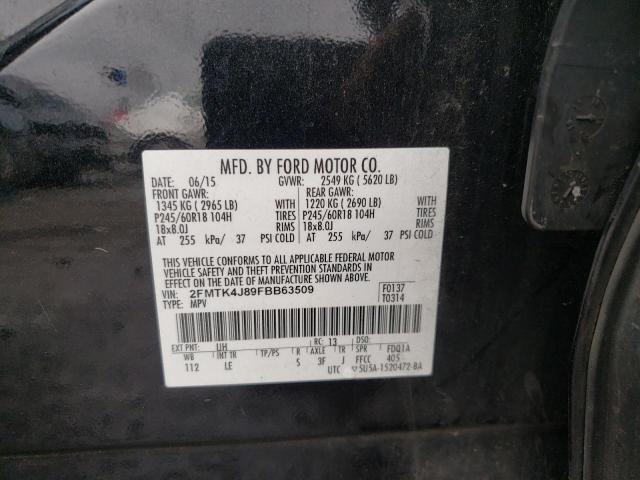 Photo 10 from auction – 2015 FORD EDGE SEL with VIN 2FMTK4J89FBB63509