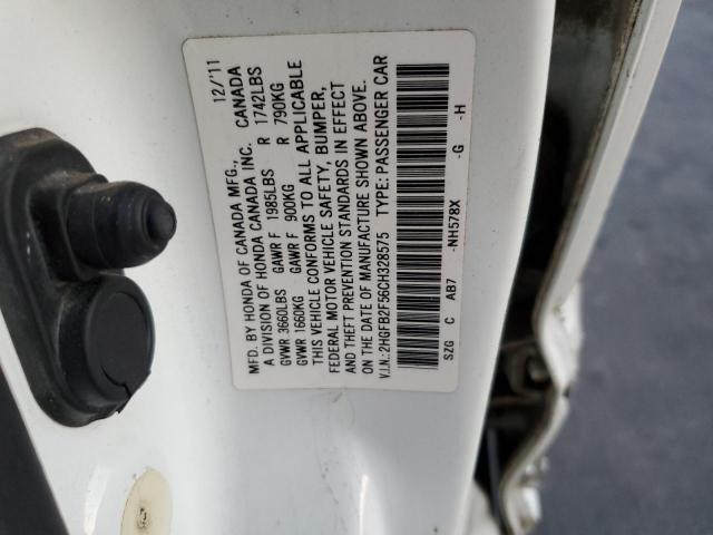 Photo 12 from auction – 2012 HONDA CIVIC LX with VIN 2HGFB2F56CH328575