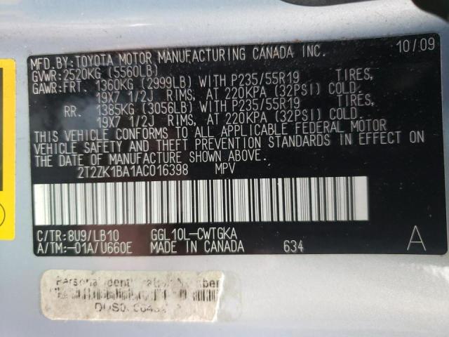Photo 10 from auction – 2010 LEXUS RX 350 with VIN 2T2ZK1BA1AC016398
