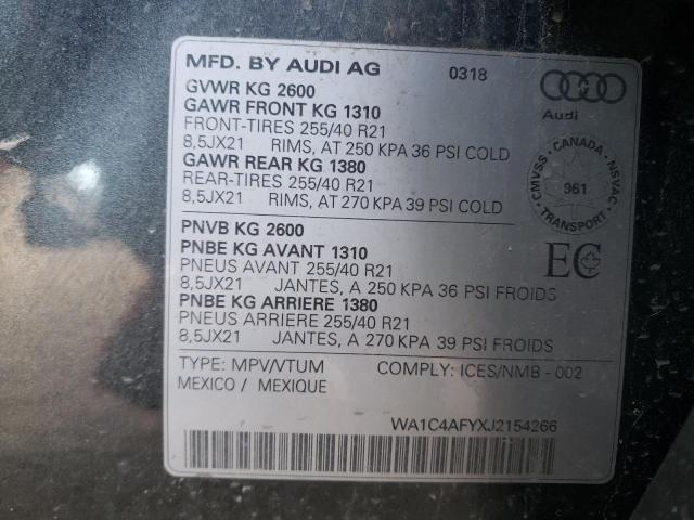 Photo 10 from auction – 2018 AUDI SQ5 PRESTI with VIN WA1C4AFYXJ2154266