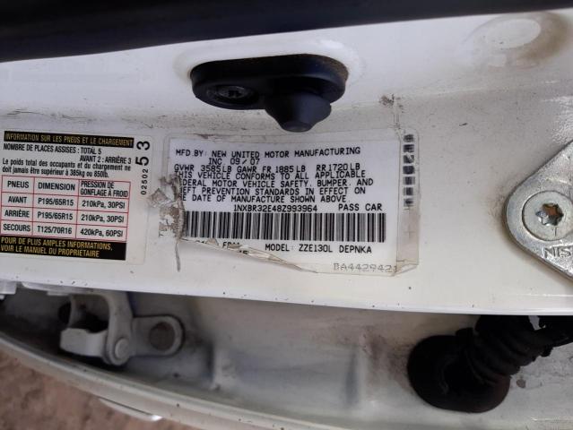 Photo 10 from auction – 2008 TOYOTA COROLLA CE with VIN 1NXBR32E48Z993964