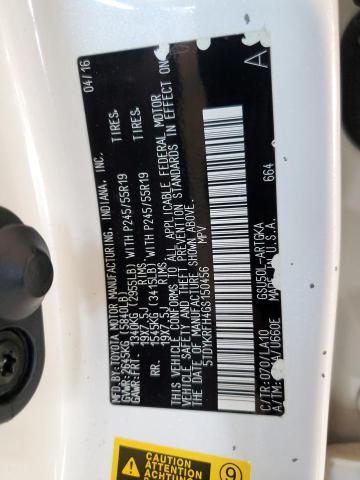 Photo 10 from auction – 2016 TOYOTA HIGHLANDER with VIN 5TDYKRFH4GS150456
