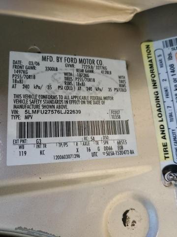 Photo 10 from auction – 2006 LINCOLN NAVIGATOR with VIN 5LMFU27576LJ22639