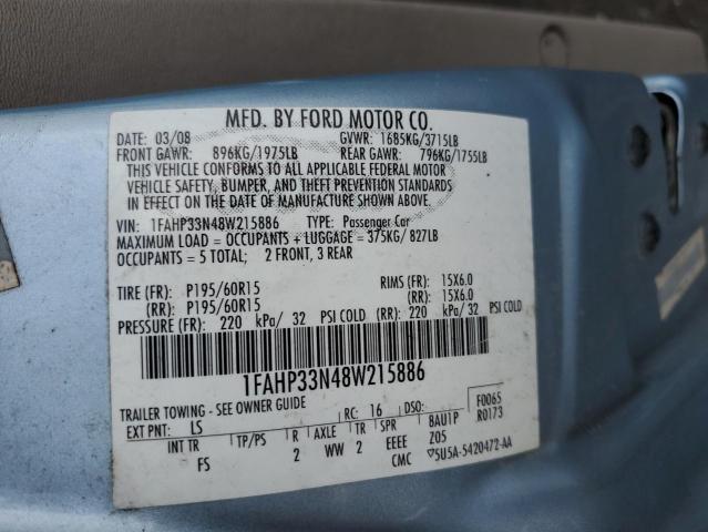 Photo 10 from auction – 2008 FORD FOCUS SE with VIN 1FAHP33N48W215886