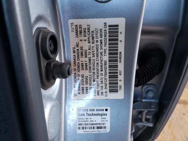 Photo 10 from auction – 2016 HONDA CIVIC EX with VIN 2HGFC2F79GH507892