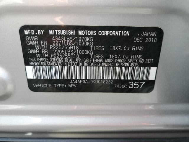 Photo 10 from auction – 2019 MITSUBISHI OUTLANDER with VIN JA4AP3AU9KU018232
