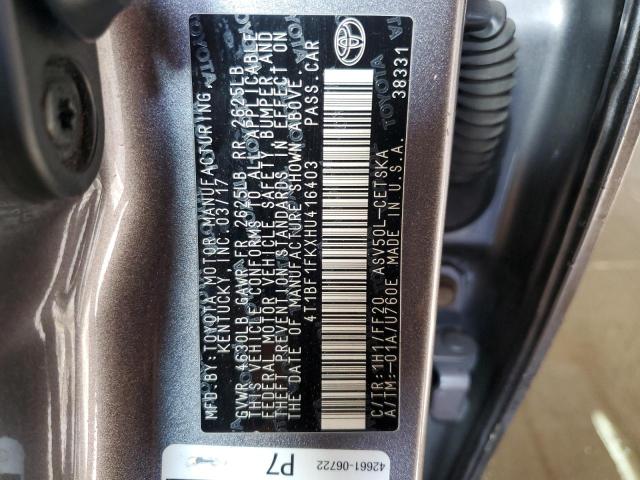 Photo 10 from auction – 2017 TOYOTA CAMRY LE with VIN 4T1BF1FKXHU416403