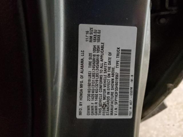 Photo 10 from auction – 2017 HONDA RIDGELINE with VIN 5FPYK3F55HB019567