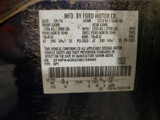 Photo 10 from auction – 2016 FORD EDGE SE with VIN 2FMPK4G92GBC59940