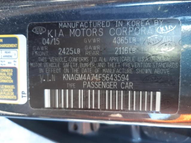 Photo 10 from auction – 2015 KIA OPTIMA LX with VIN KNAGM4A74F5643594