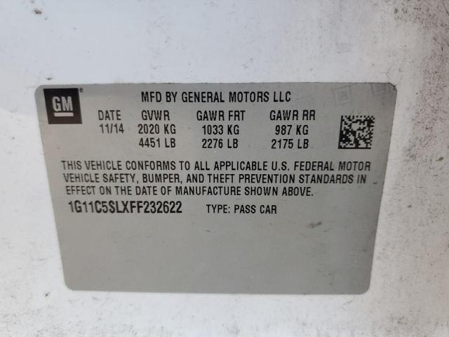 Photo 10 from auction – 2015 CHEVROLET MALIBU 1LT with VIN 1G11C5SLXFF232622