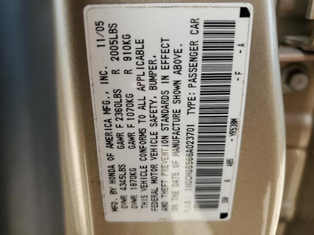 Photo 10 from auction – 2006 HONDA ACCORD EX with VIN 1HGCM66566A023701