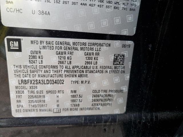 Photo 10 from auction – 2020 BUICK ENVISION E with VIN LRBFX2SA3LD034002