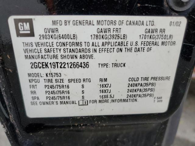 Photo 10 from auction – 2002 CHEVROLET SILVERADO with VIN 2GCEK19T221266436