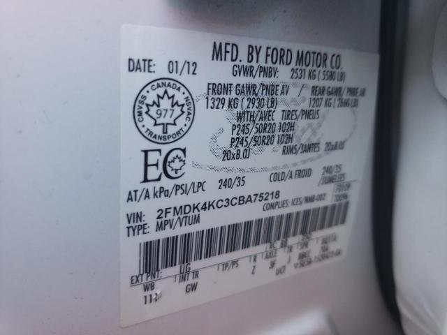 Photo 10 from auction – 2012 FORD EDGE LIMIT with VIN 2FMDK4KC3CBA75218