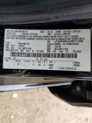 Photo 10 from auction – 2018 FORD FIESTA SE with VIN 3FADP4BJ4JM111309